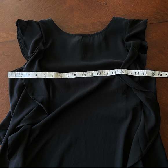 Very J | Black Sheath Ruffle Mini Sleeveless Dress - Picture 5 of 8